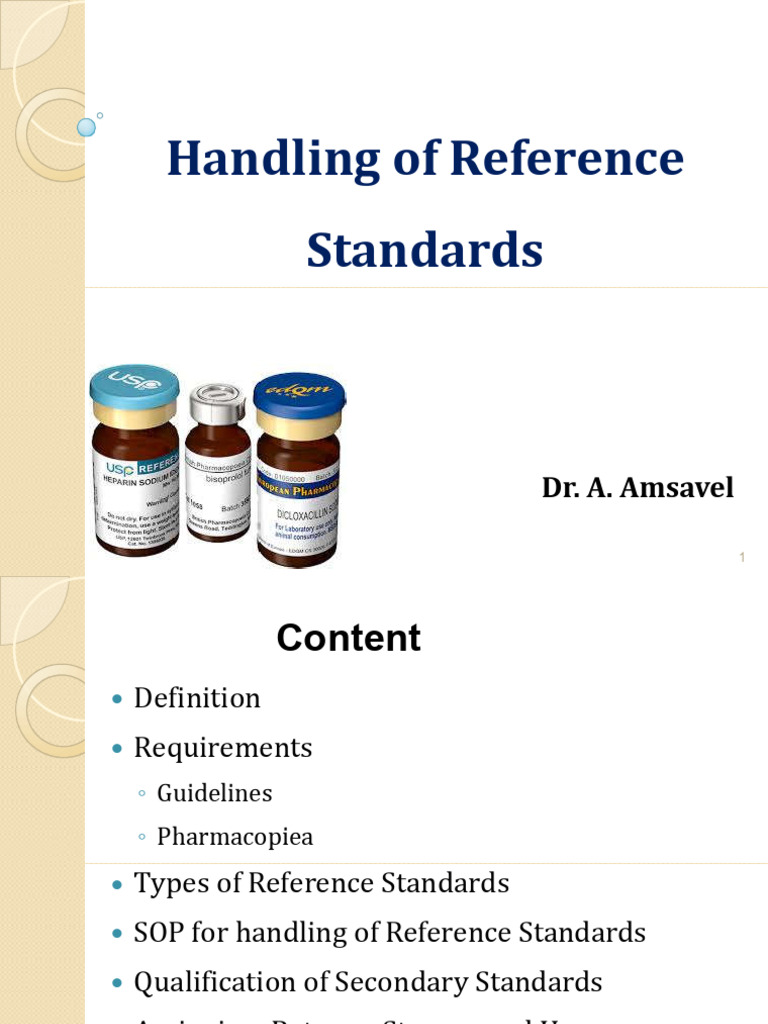 Reference Standards in Pharma Qualification | PDF | Physical Sciences ...
