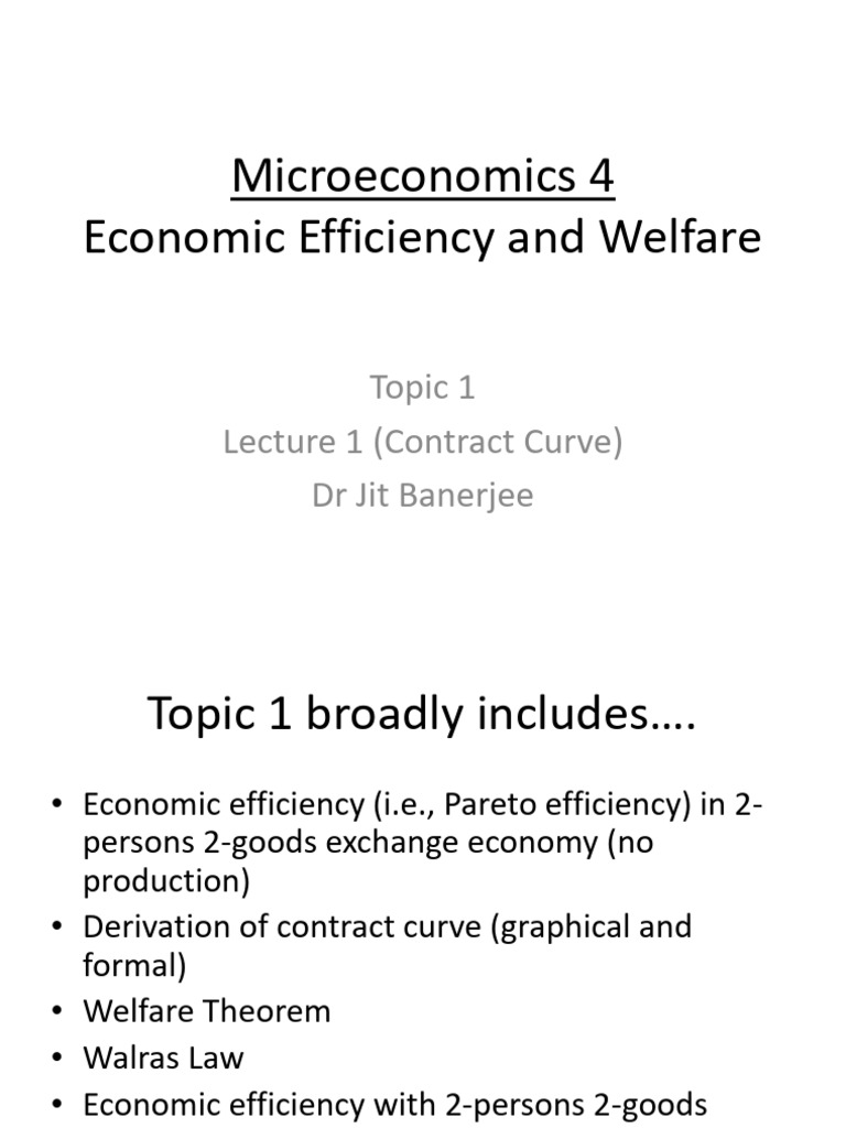 Lecture 13 | PDF | Pareto Efficiency | Welfare Economics