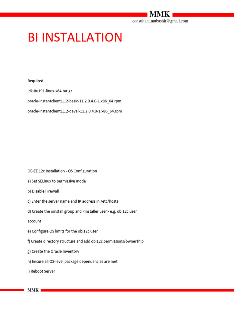 OBIEE 12c Installation Guide | PDF | Computer Architecture | Computing