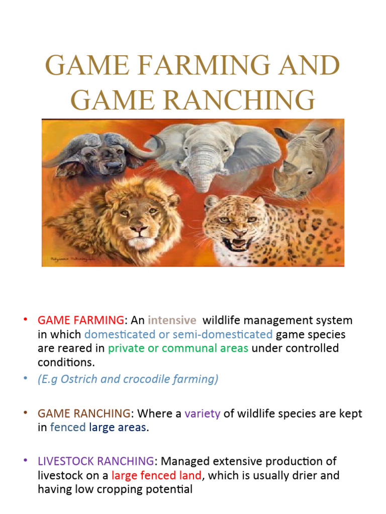 Module 4.4 Game Farming and Game Ranching | PDF | Egg | Ecosystem