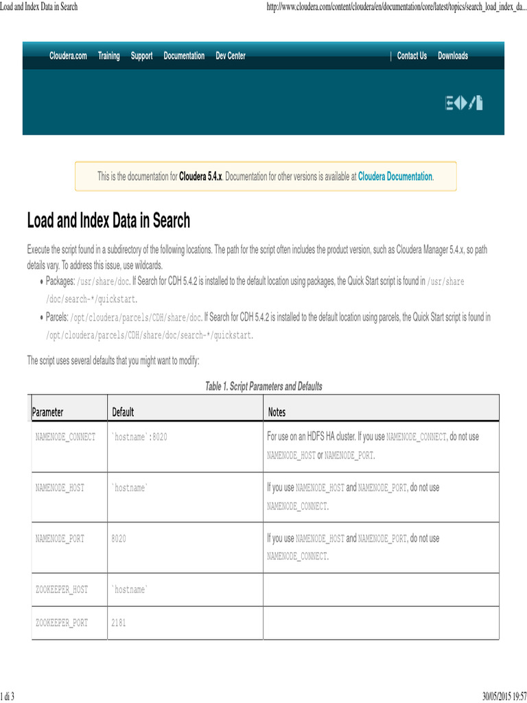 Load and Index Data in Cloudera 5.4.x | PDF | Download | Apache Hadoop
