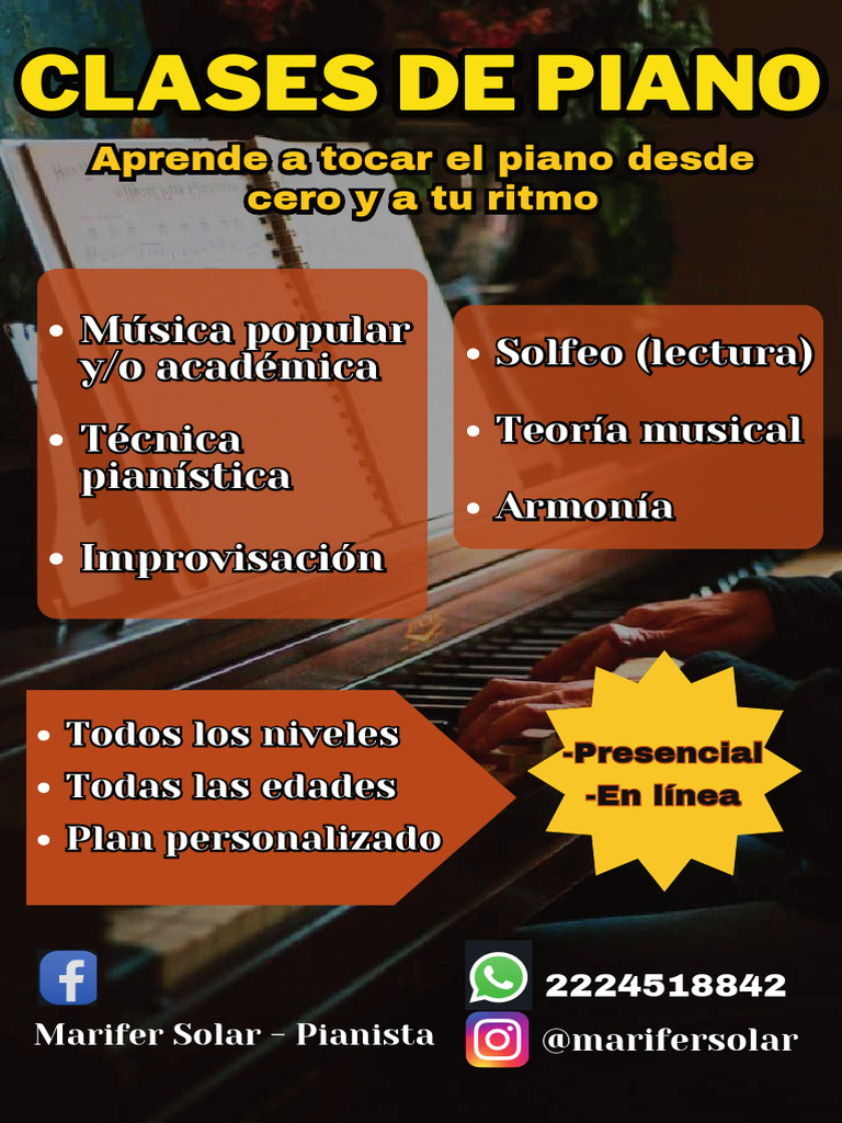 Clases de Piano Personalizadas con Marifer Solar | PDF