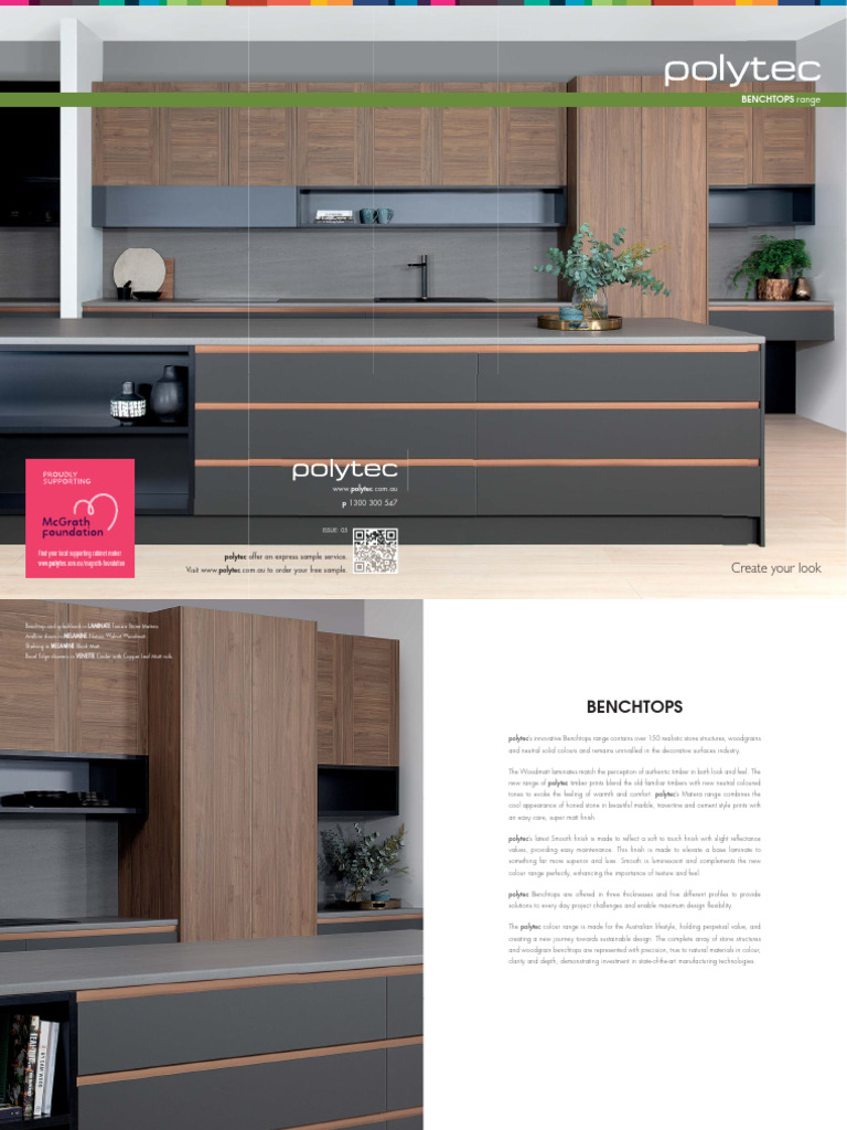 Polytec Benchtops: Innovative Designs | PDF | Countertop | Lamination