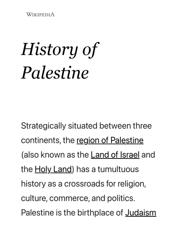 History of Palestine - Wikipedia | PDF | Kingdom Of Judah | Palestine ...
