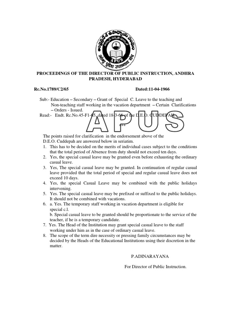 Special Leave Guidelines for Educators | PDF | Business | Finance ...