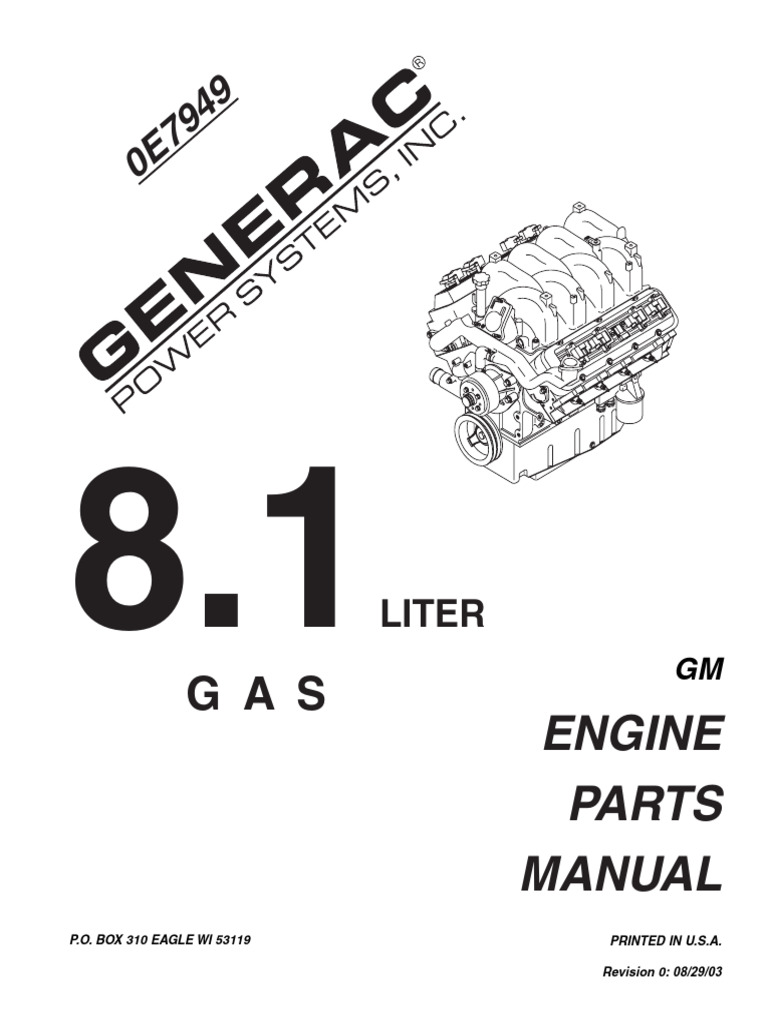 8.1L Gas Engine Parts Manual | PDF | Motor Oil | Mechanical Engineering