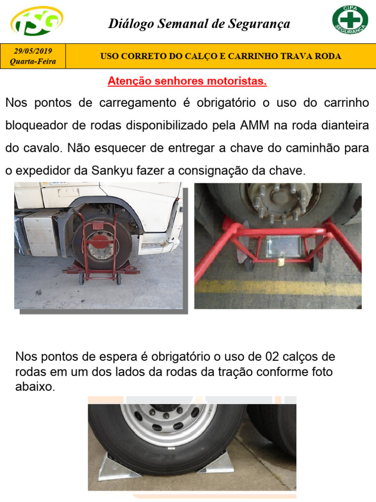 Uso Seguro de Calços e Trava de Rodas | PDF