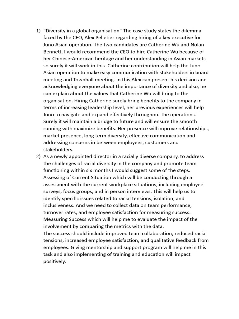Diversity in A Global Organisation | PDF
