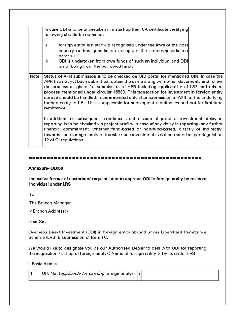 ODI Compliance for Startups Under LRS | PDF | Mergers And Acquisitions ...