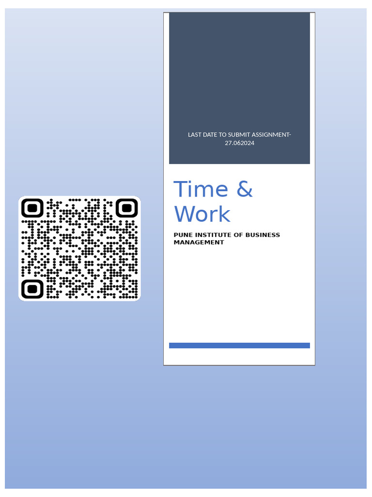 Time and Work Assignment Questions | PDF