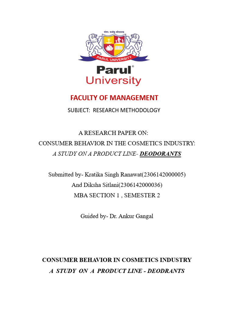 Consumer Behavior in Deodorants Study | PDF | Consumer Behaviour | Brand