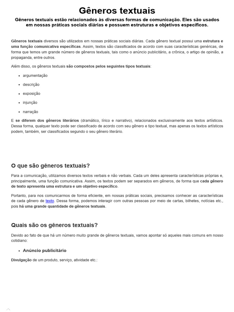 Aula 1 Gêneros Textuais Pdf