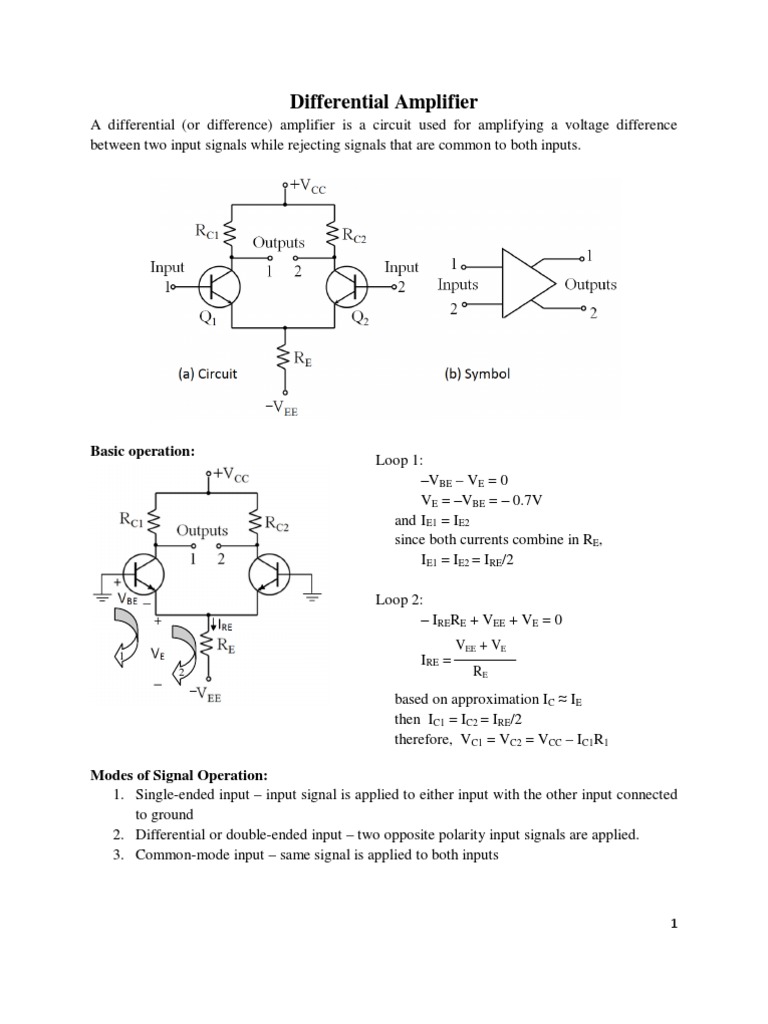 A Comprehensive Guide to Differential Amplifiers and Operational Amplifiers Exploring Their