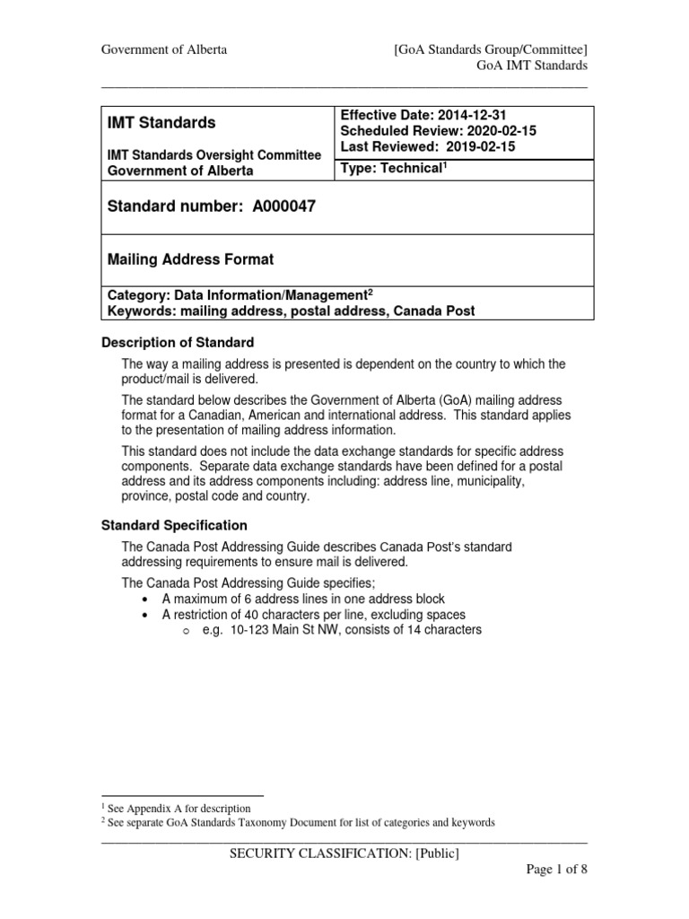 Mailing Address Format 2019-02-01 | PDF | Standardization | Zip Code