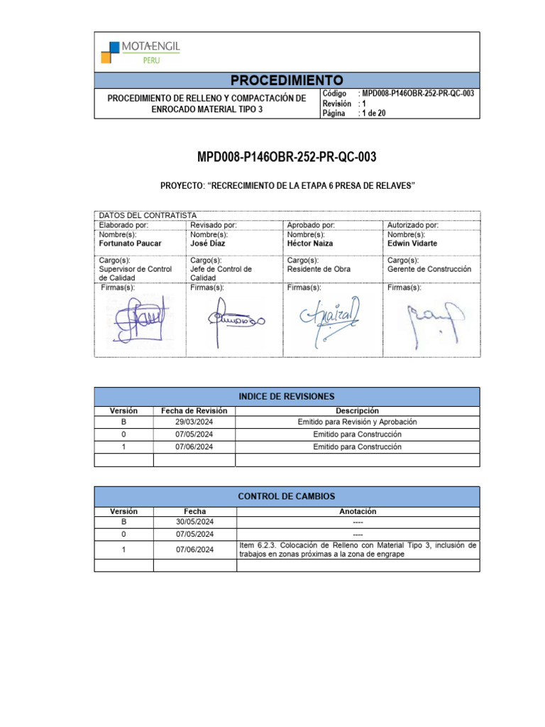 MPD008 P146obr 252 PR QC 003 - 1. | PDF | Topografía | Represa