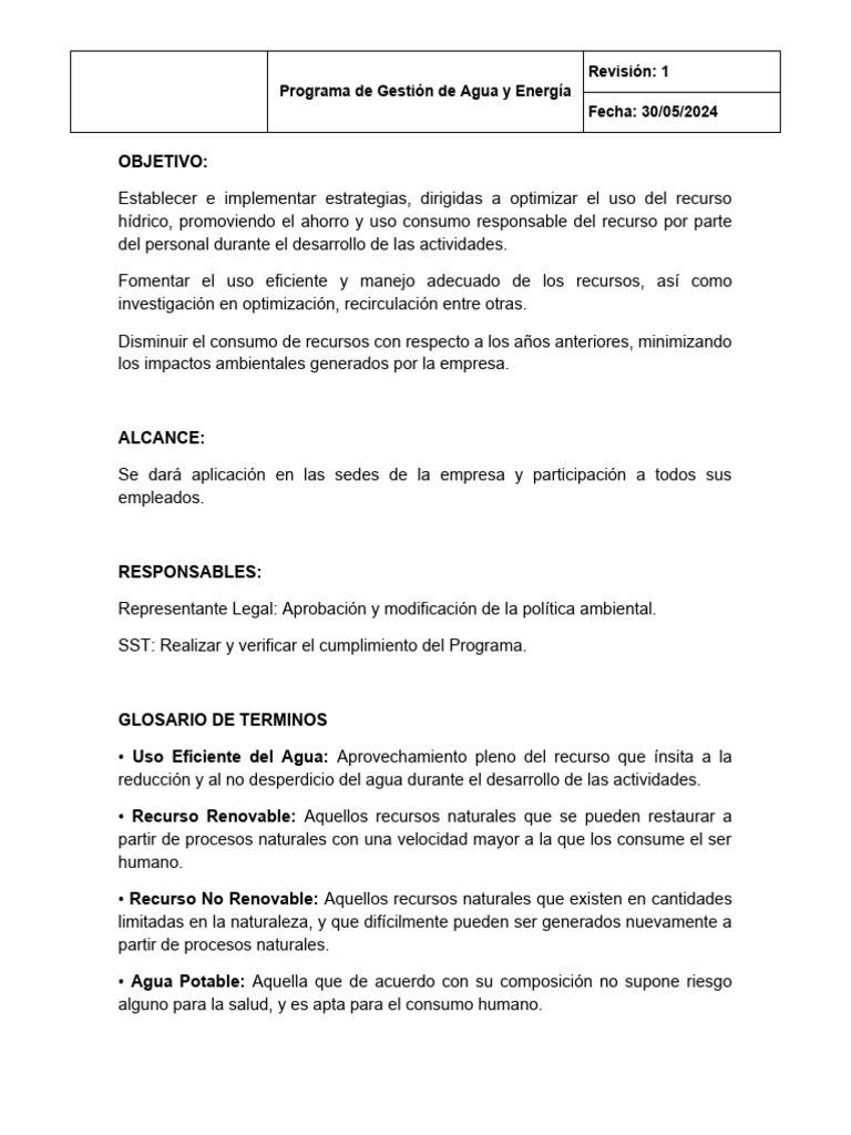 Gestión Eficiente de Agua y Energía | PDF | Agua | Entorno natural
