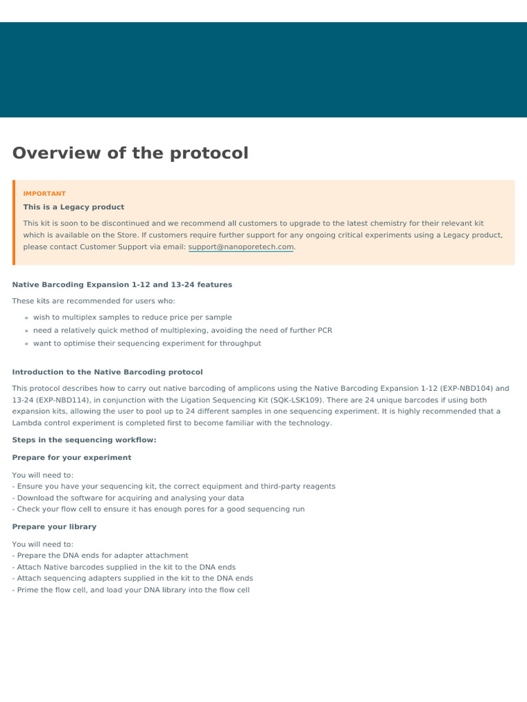 Native Barconding Amplicon | PDF | Dna Sequencing | Dna Ligase