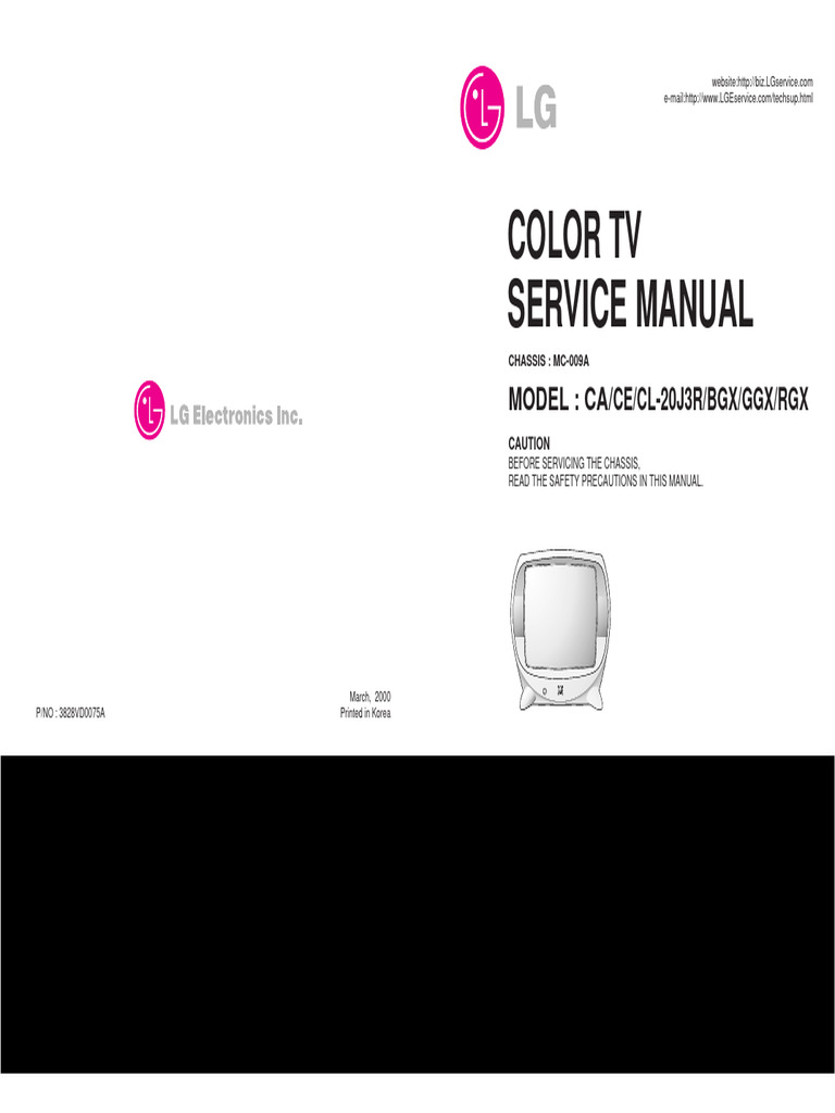 LG Color TV MC-009A Service Manual | PDF | Soldering | Printed Circuit ...