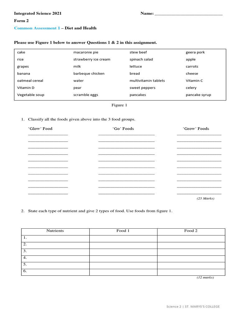 Form 2 Test | PDF | Foods | Cuisine