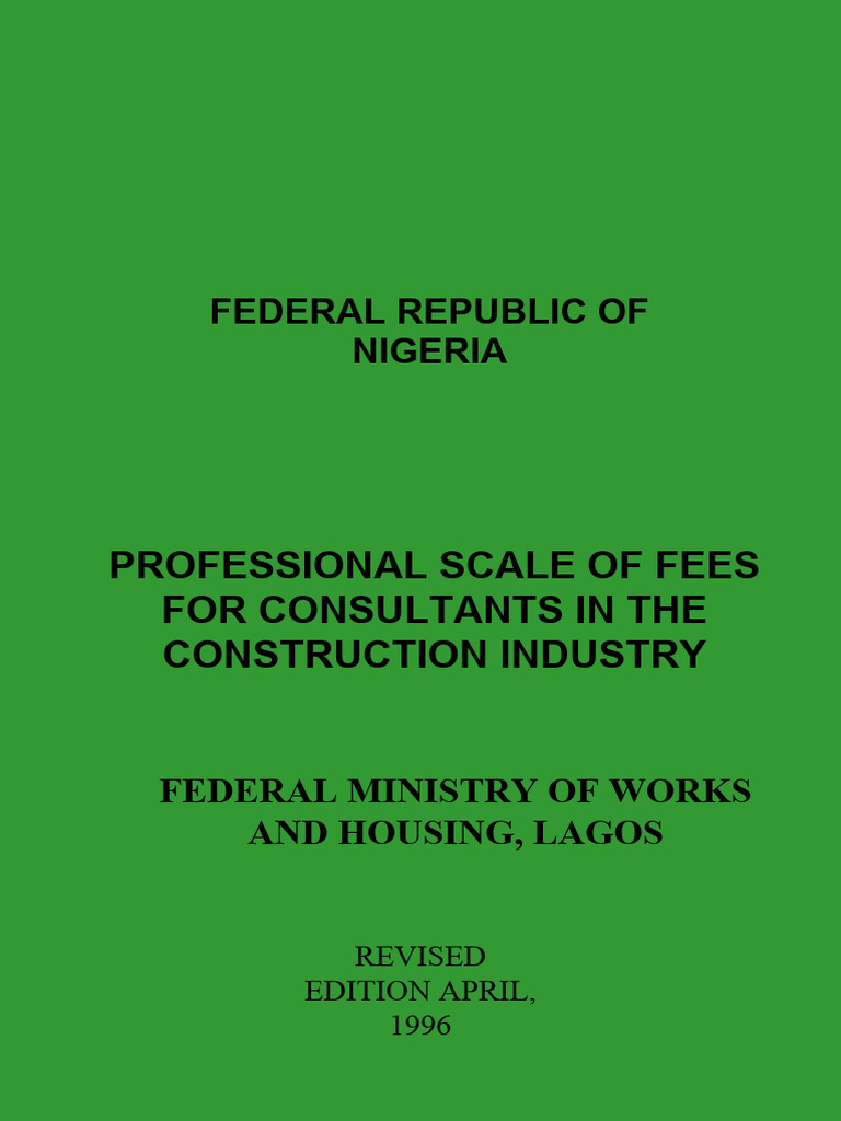 Nigeria's Professional Fee Scale for Consultants | PDF | Architect ...