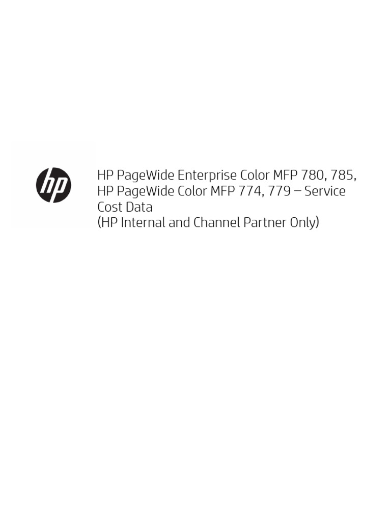 HP PageWide Enterprise Color MFP 780 785 and Color 774 779 Service Cost ...