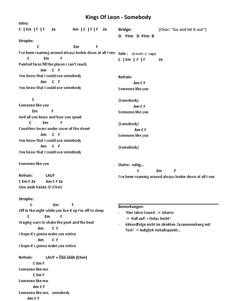 Kings Of Leon Use Somebody Entertainment General