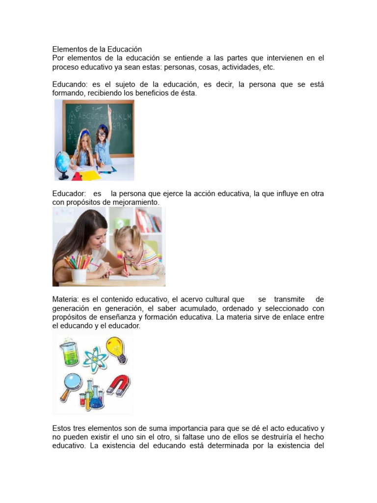Elementos Clave de la Educación | PDF | Aprendizaje | Enseñando