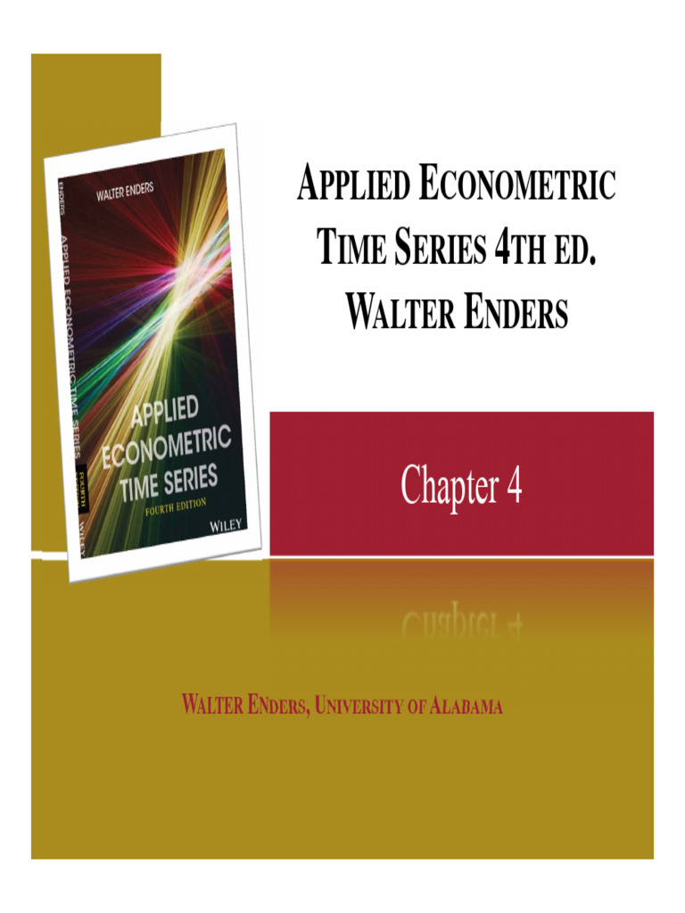 Enders4 - APPLIED ECONOMETRIC TIME SERIES | PDF | Regression