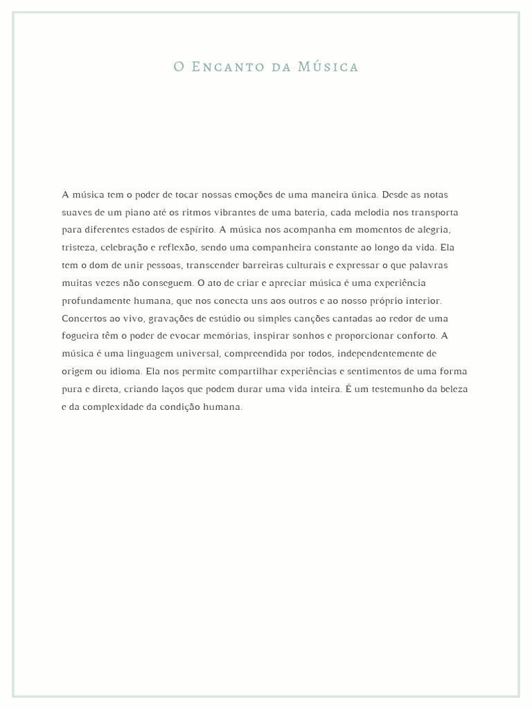 O Encanto da Música na Emoção Humana | PDF