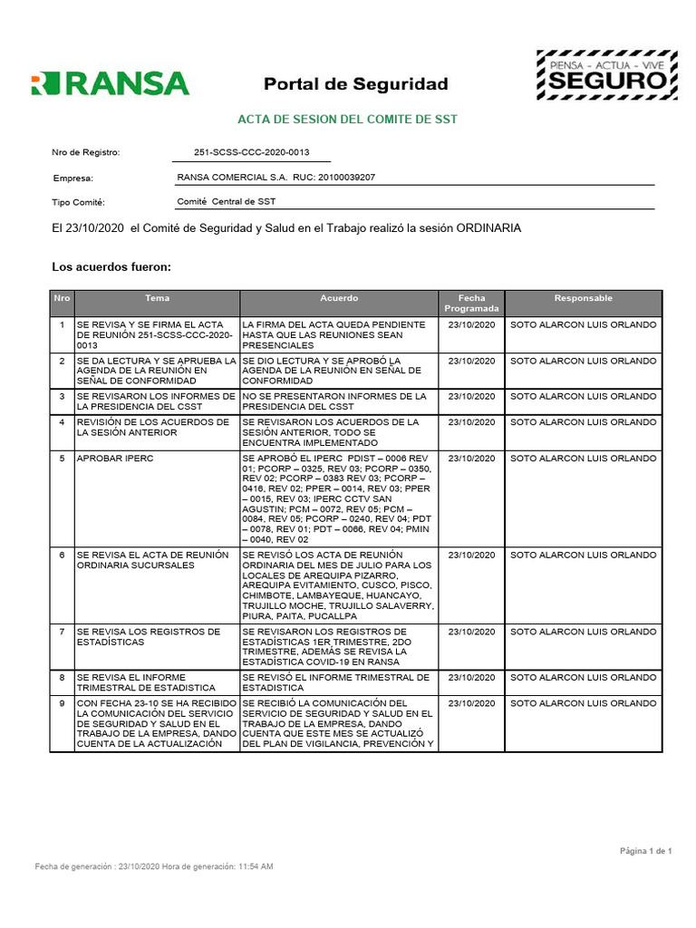 Acta CSST MODELO DEPSA | PDF | Gobierno