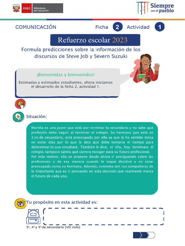 SESION 20 Ficha 2 Act 1 Vii Comunicacion | PDF | Relaciones personales ...