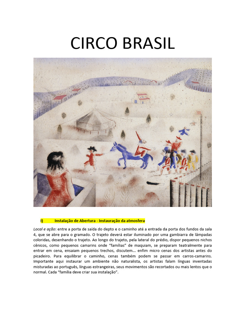 Circo Brasil Pdf Circo Entretenimento