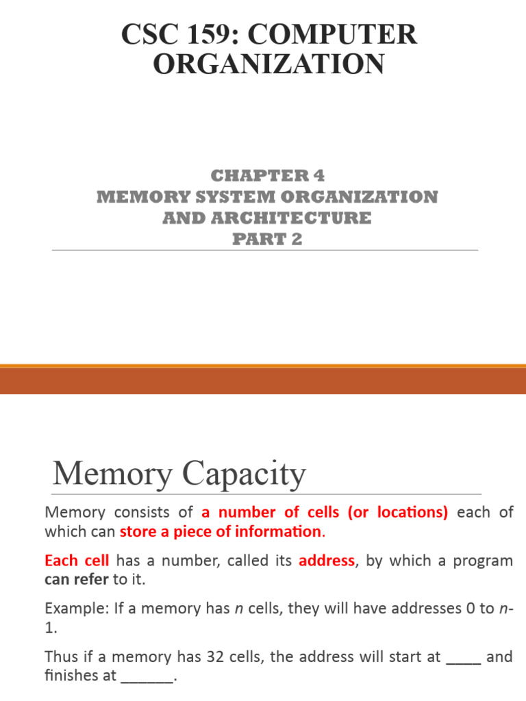 Computer Memory Organization Basics | PDF | Cache (Computing ...