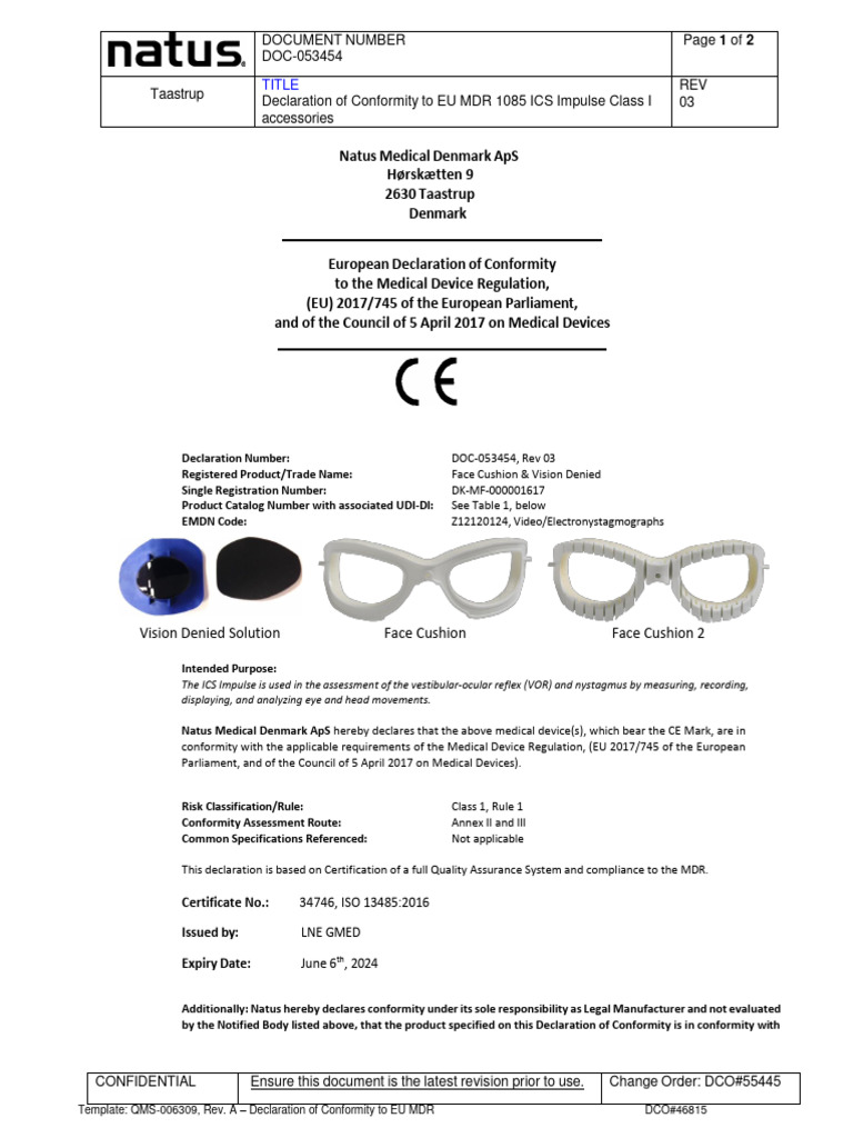 DOC-053454 Rev03 1085 ICS Impulse Declaration of Conformity Class I ...