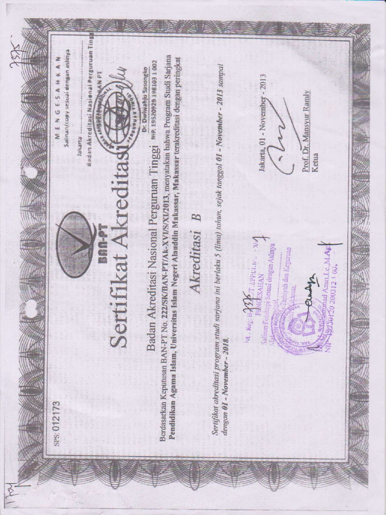 Akreditasi Jurusan Dan Akreditasi Perguruan Tinggi Pdf