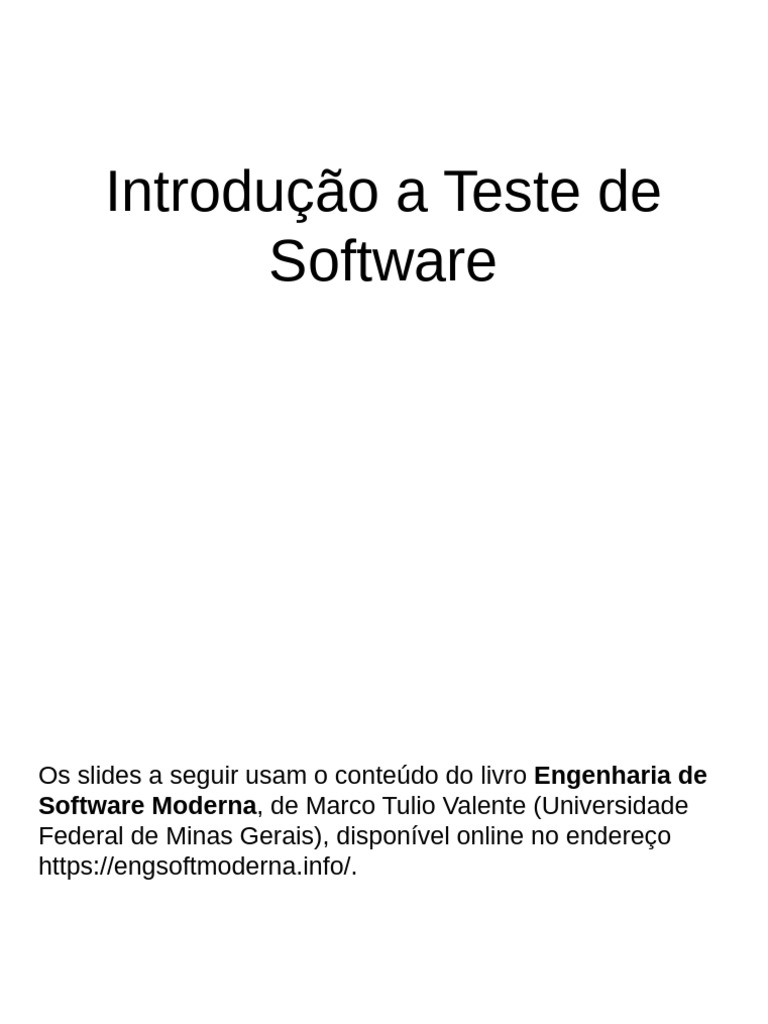Introdução ao Teste de Software Moderno | PDF | Testes de software ...