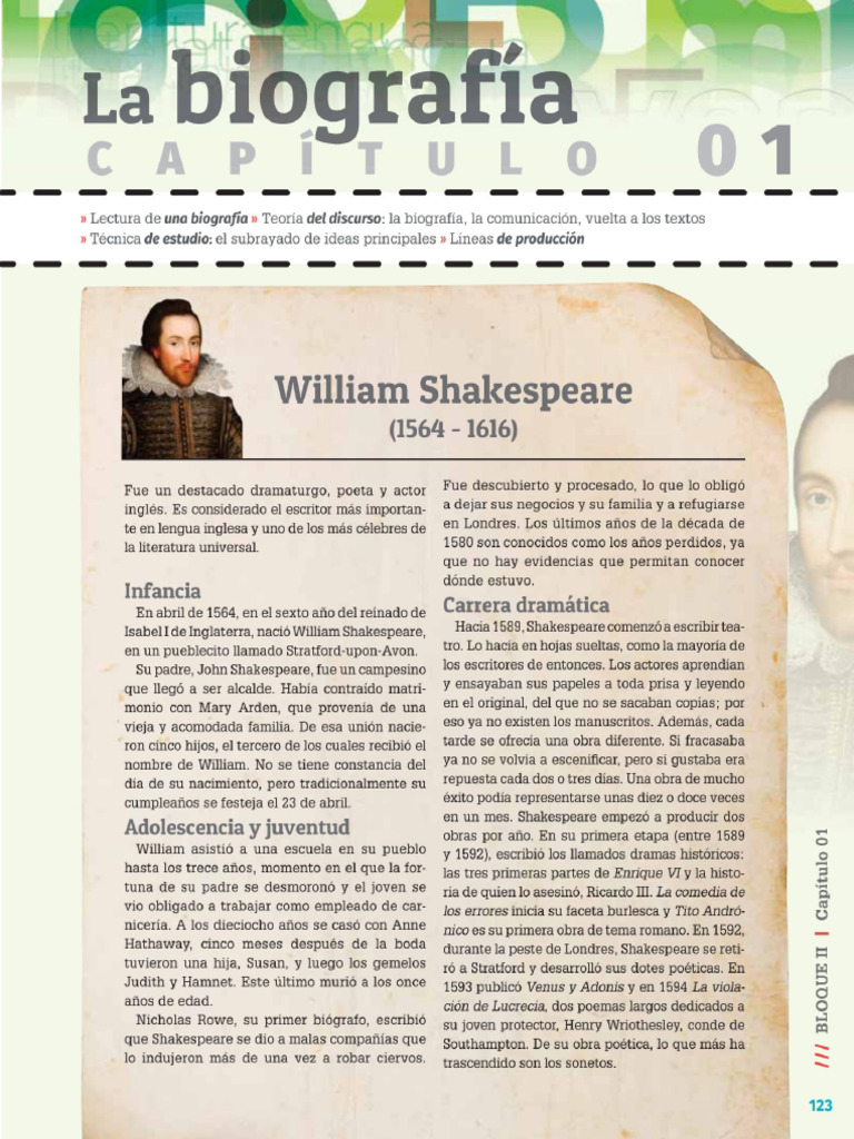 TDE - Cuadernillo - La Biografia-2do | PDF