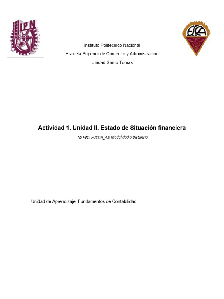 Unidad Ii Act 1 Fundamentos De Contabilidad Pdf Contabilidad