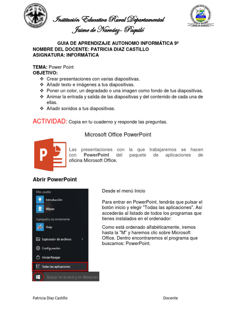Guia Informatica Grado 9 Patricia | PDF | Microsoft PowerPoint ...