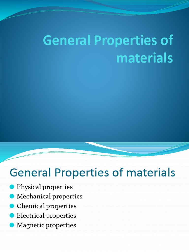General Properties of Materials 2 | PDF | Deformation (Engineering ...