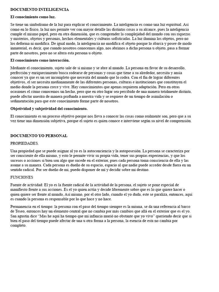 Documento Inteligencia | PDF | Conocimiento | Inteligencia