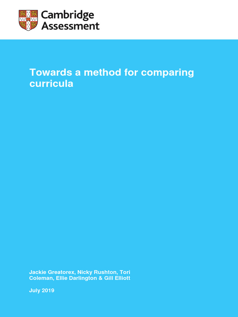 Towards A Method For Comparing Curricula | PDF | Curriculum | Learning