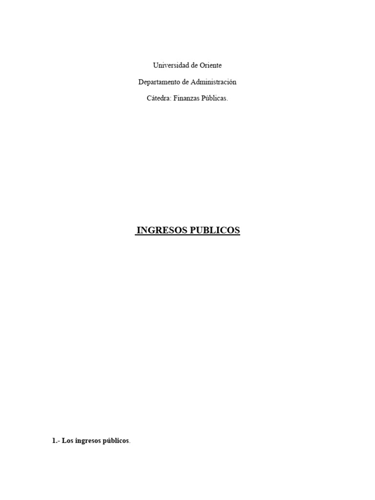 Ingresos Públicos y Tributos Esenciales | PDF | Impuestos | aduana