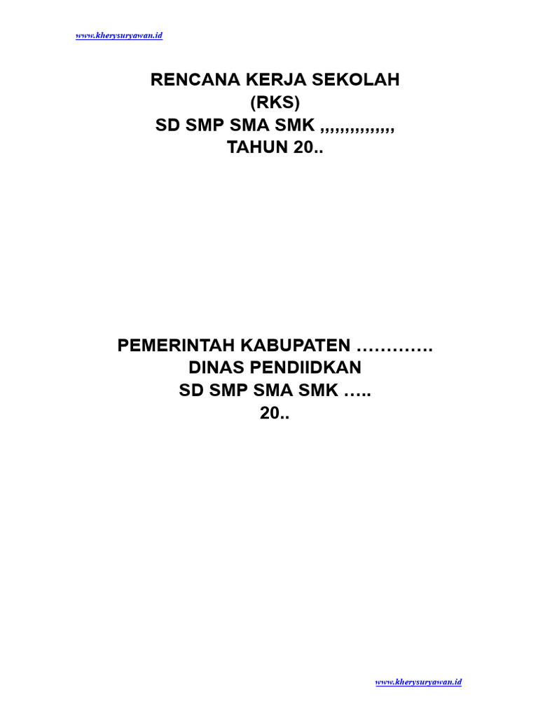 Rencana Kerja Sekolah Tahun 20.. | PDF | Karier & Perkembangan | Bisnis
