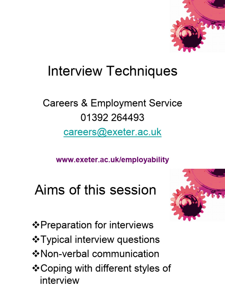 Interviewtechniques Pdf Body Language Job Interview