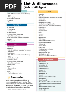 Chore List & Allowances