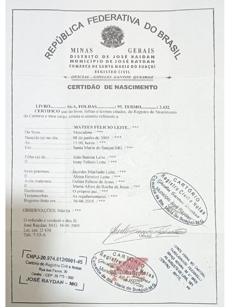 Certidão de Nascimento | PDF