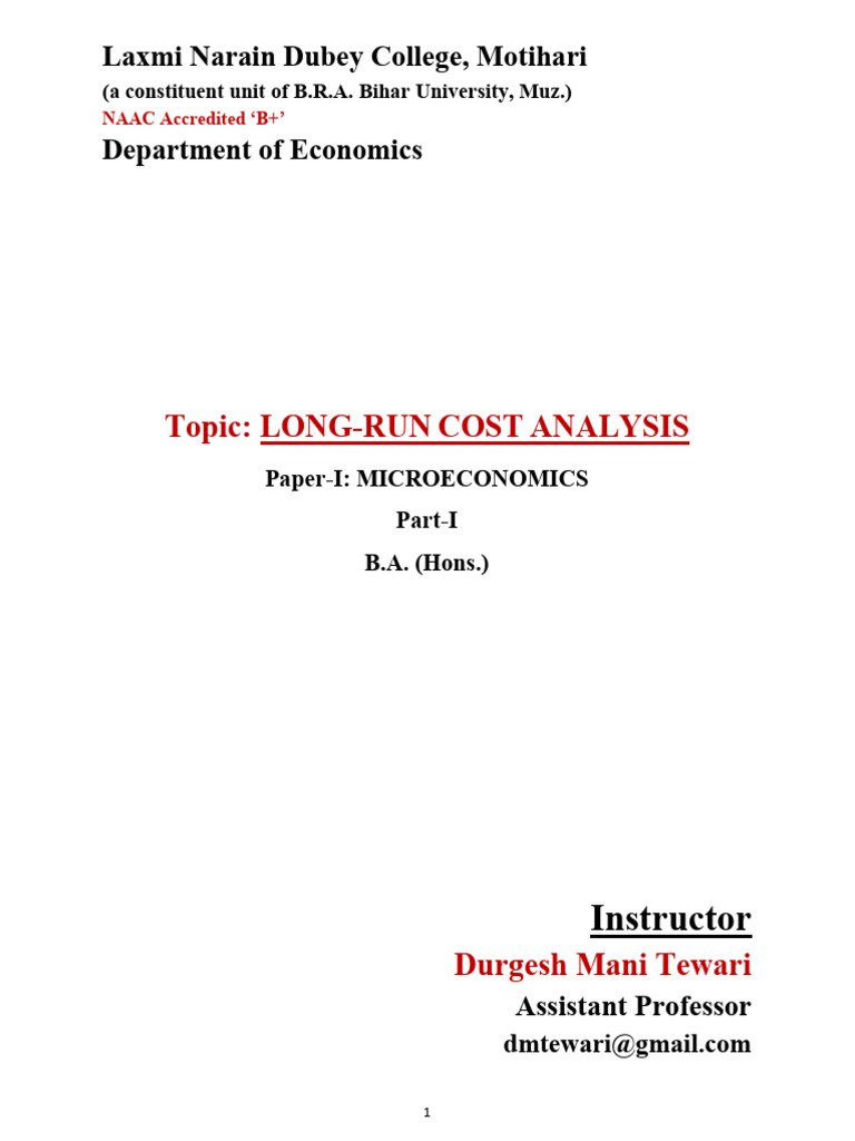 14 Long-Run Cost Analysis | PDF | Average Cost | Long Run And Short Run