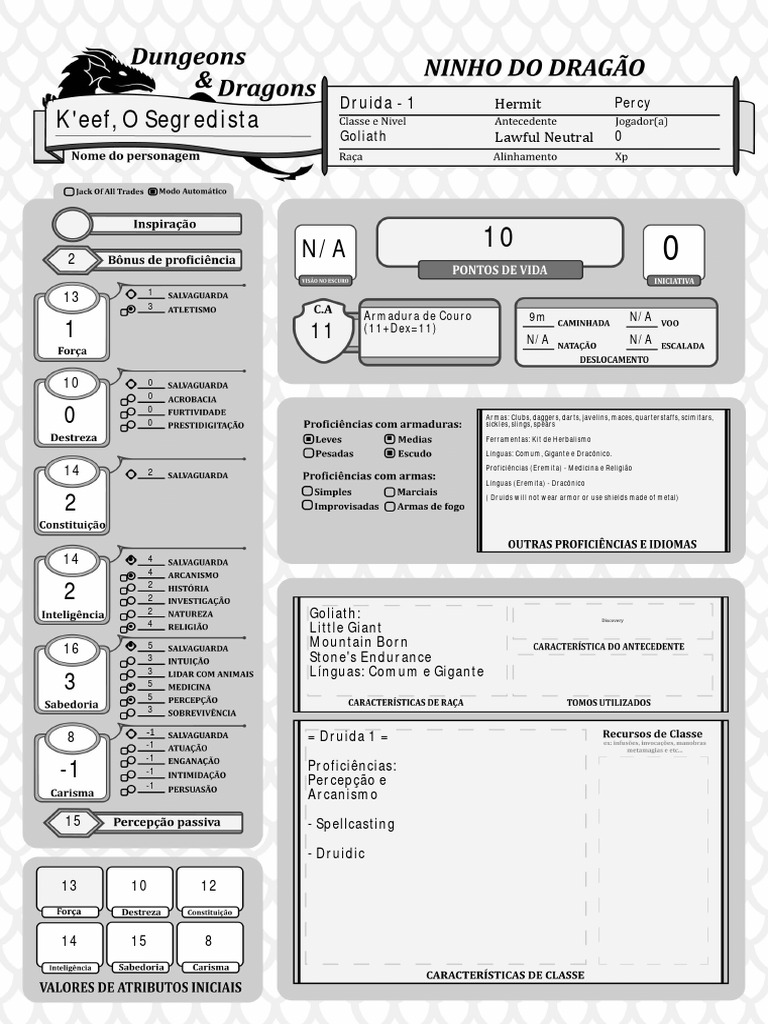 Ficha keff o segredista dd 5e pdf psicologia social