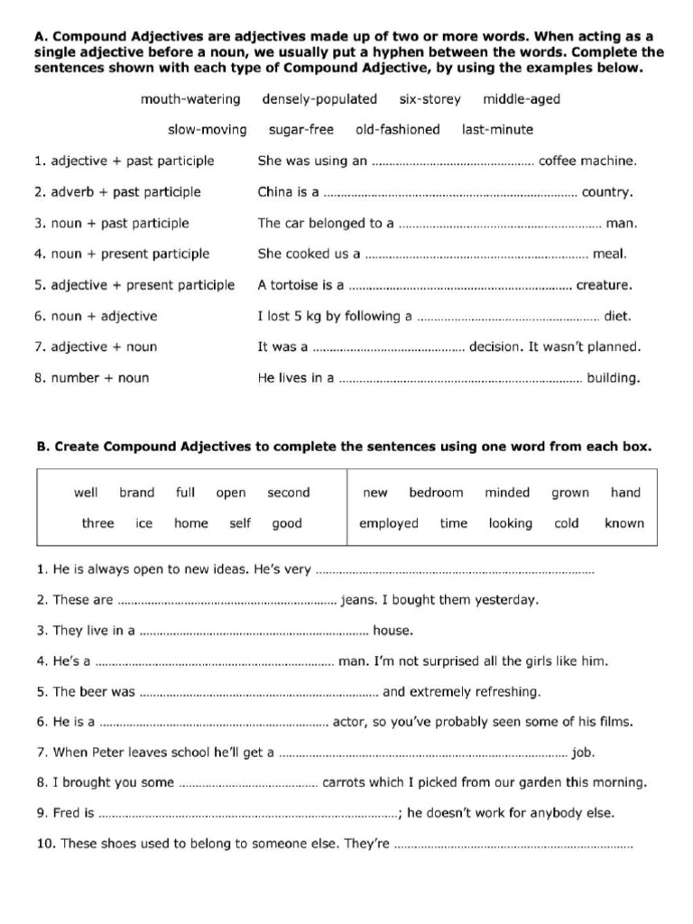 Compound Adjectives | PDF